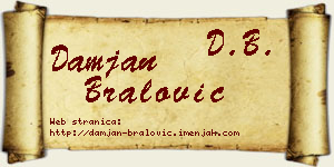 Damjan Bralović vizit kartica